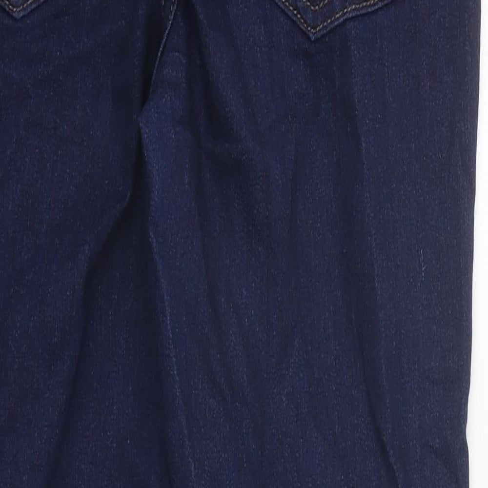 Marks and Spencer Womens Blue 100% Cotton Skinny Jeans Size 10 L30 in Slim Zip