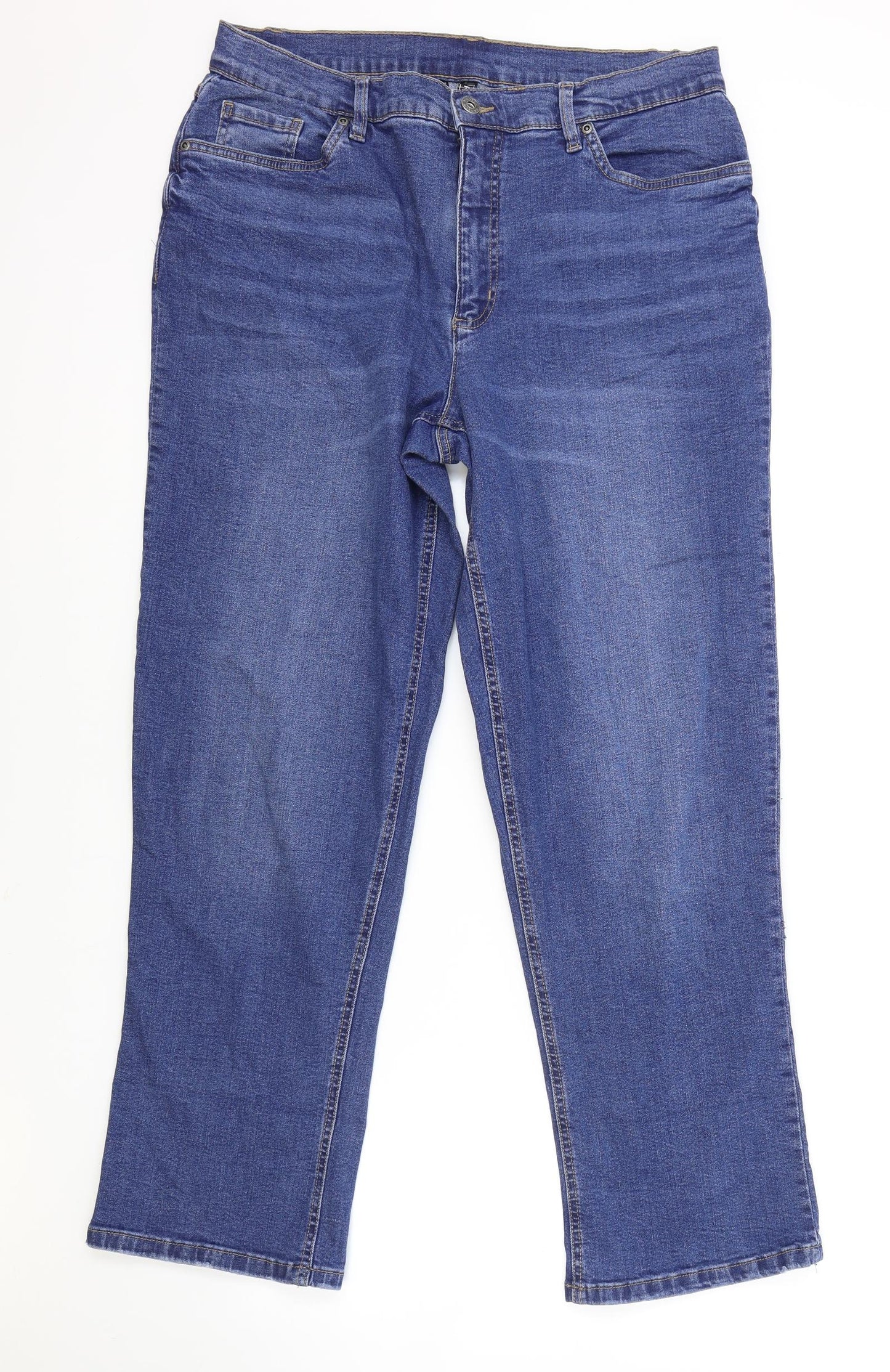 Rainbow Womens Blue Cotton Straight Jeans Size 20 L29 in Regular Zip