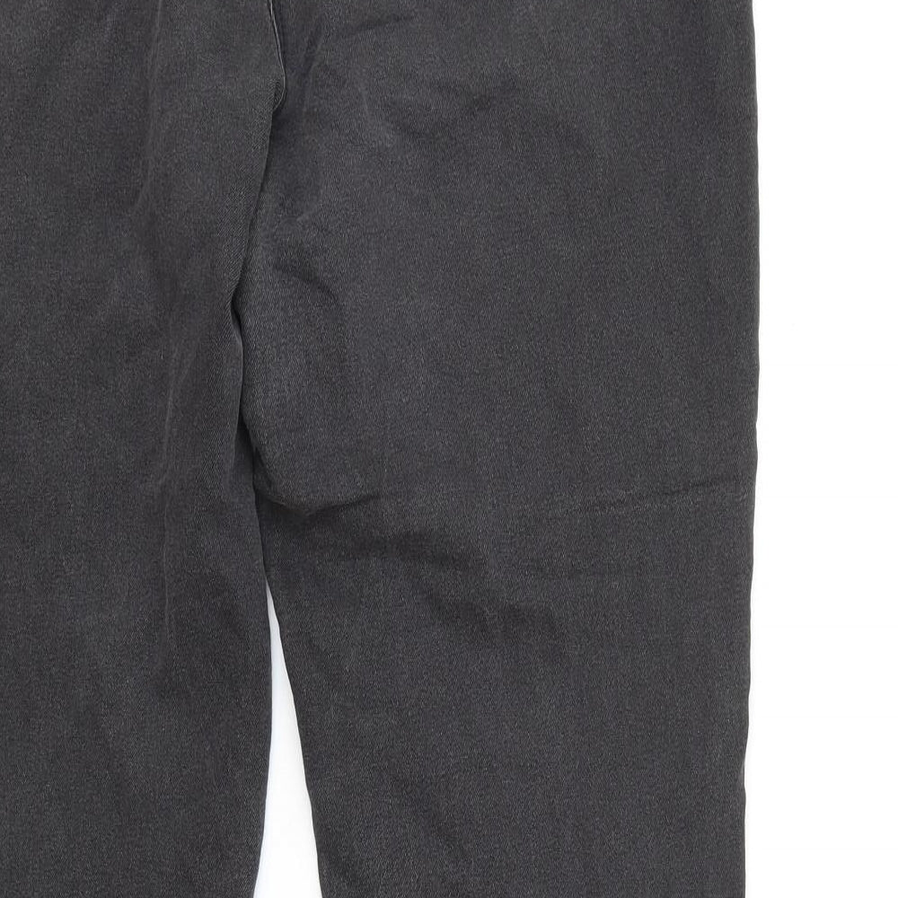 BHS Womens Grey Cotton Straight Jeans Size 16 L29 in Regular Zip