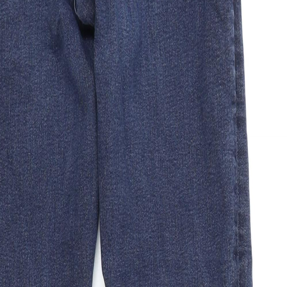 Marks and Spencer Womens Blue Cotton Skinny Jeans Size 8 L26 in Regular Zip