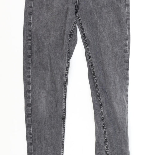 Topshop Womens Grey Cotton Skinny Jeans Size 26 in L30 in Regular Zip