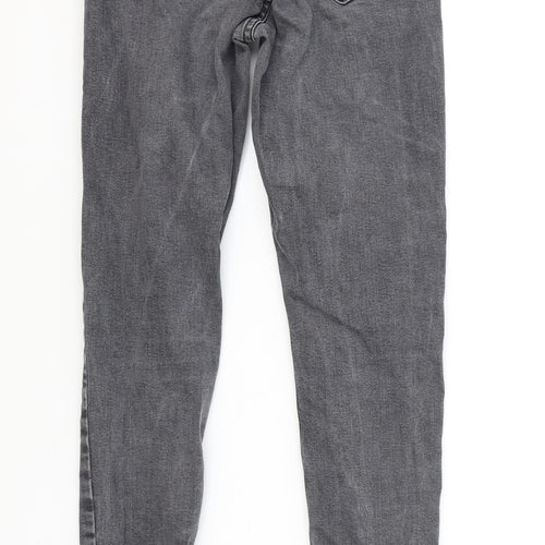 Topshop Womens Grey Cotton Skinny Jeans Size 26 in L30 in Regular Zip