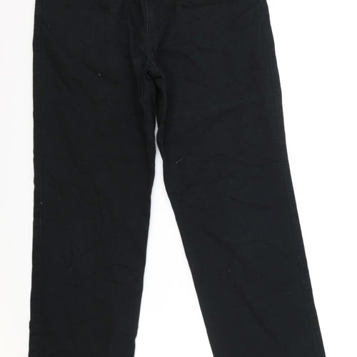 Easy Womens Black Cotton Straight Jeans Size 34 in L31 in Regular Zip