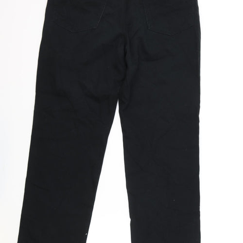 Easy Womens Black Cotton Straight Jeans Size 34 in L31 in Regular Zip