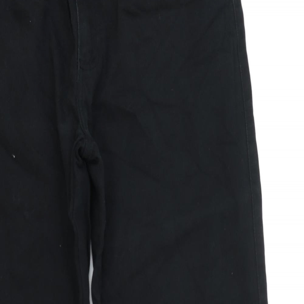 Easy Womens Black Cotton Straight Jeans Size 34 in L31 in Regular Zip