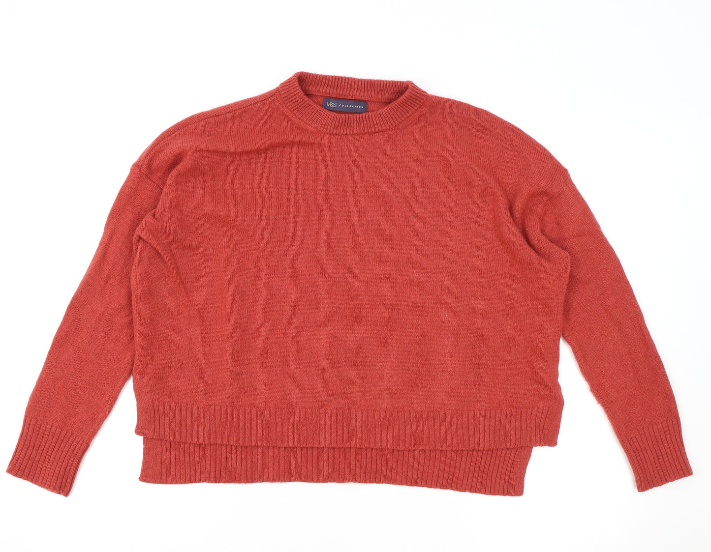 Marks and Spencer Womens Red Mock Neck Polyamide Pullover Jumper Size S