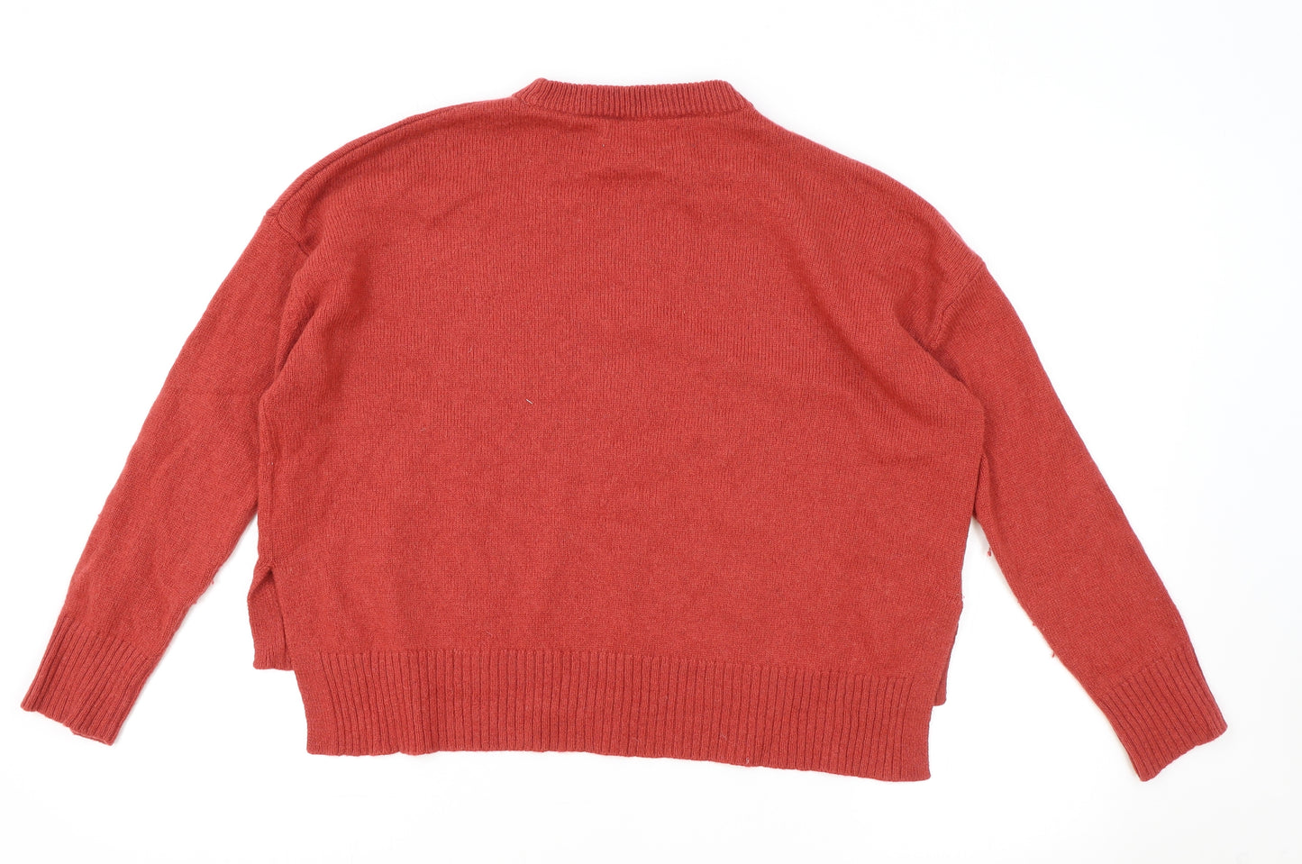 Marks and Spencer Womens Red Mock Neck Polyamide Pullover Jumper Size S
