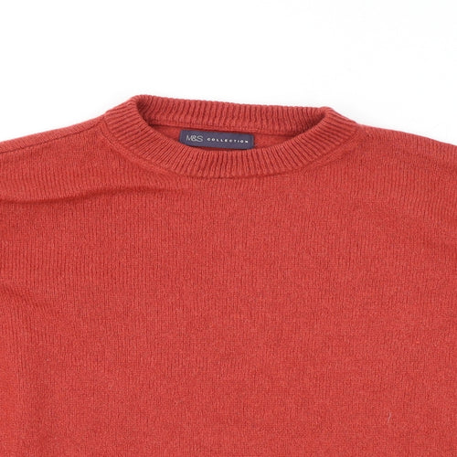 Marks and Spencer Womens Red Mock Neck Polyamide Pullover Jumper Size S