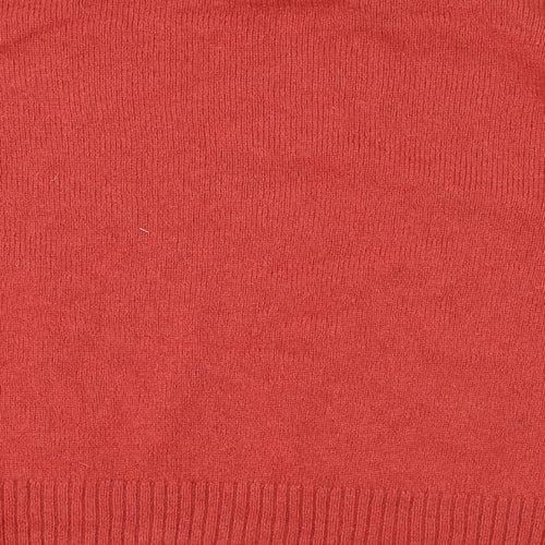 Marks and Spencer Womens Red Mock Neck Polyamide Pullover Jumper Size S