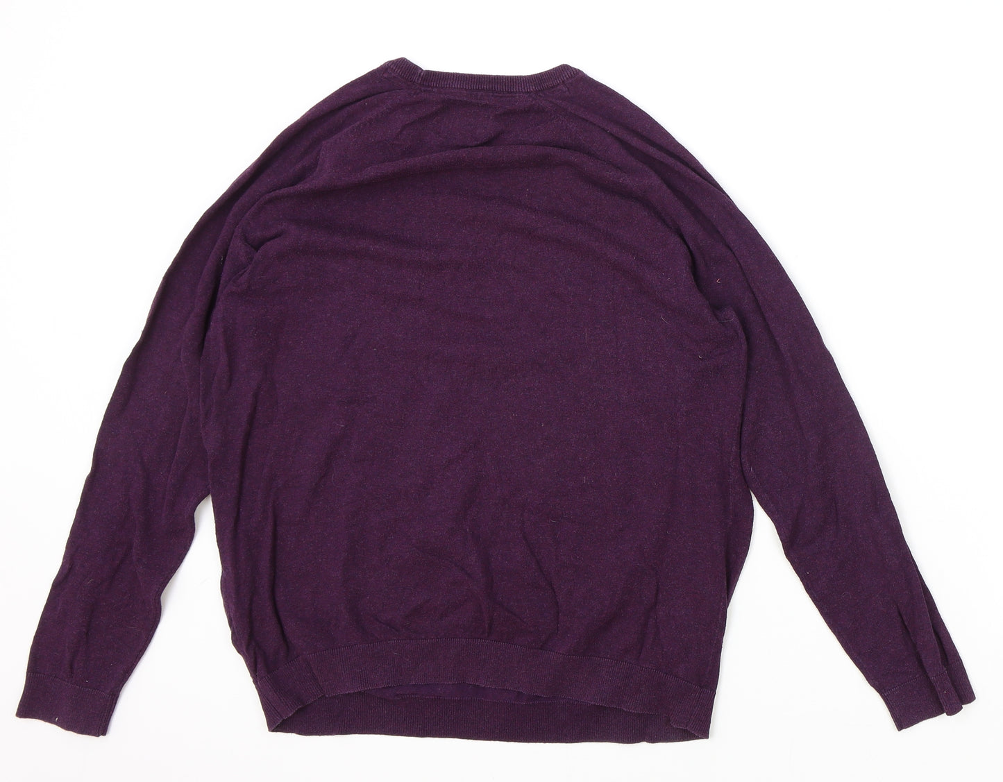 Burton Mens Purple Round Neck Cotton Pullover Jumper Size M