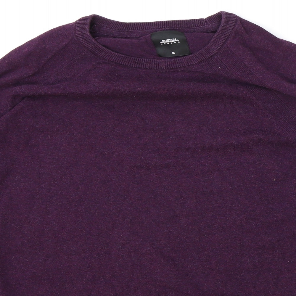Burton Mens Purple Round Neck Cotton Pullover Jumper Size M