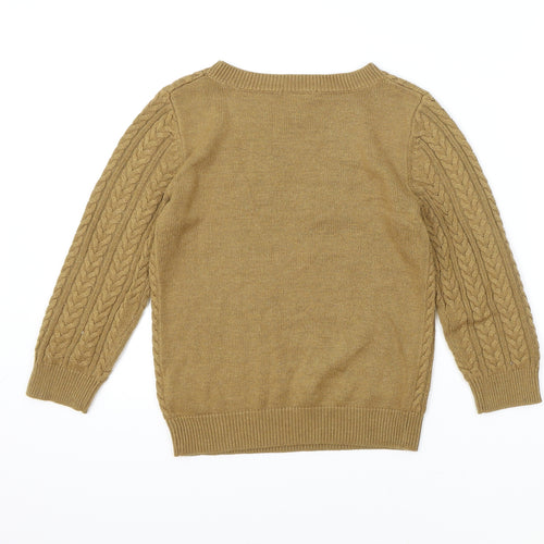 H&M Womens Yellow Round Neck Polyester Pullover Jumper Size XS