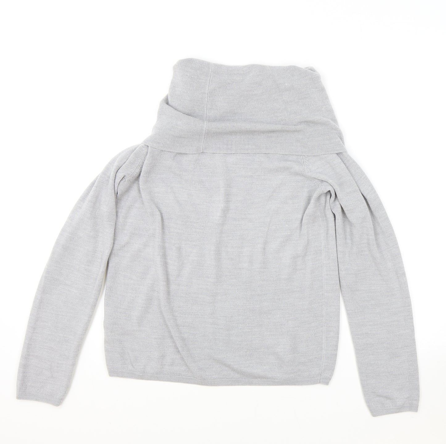 Marks and Spencer Womens Grey Roll Neck Acrylic Pullover Jumper Size 12
