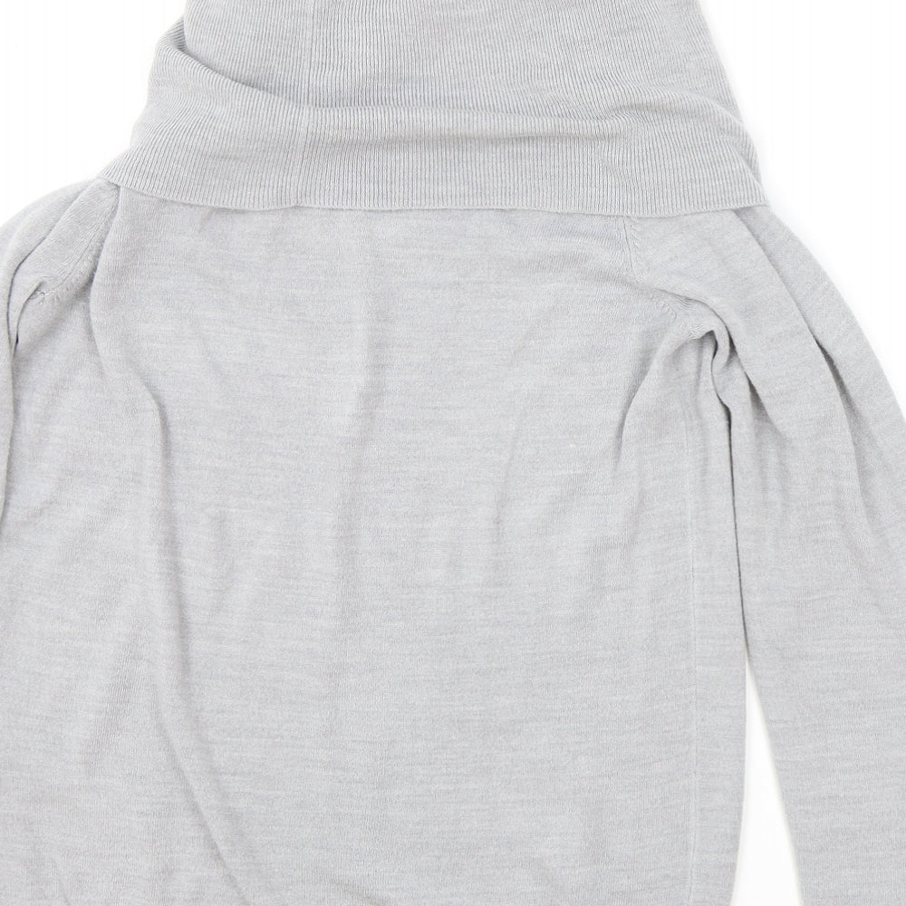 Marks and Spencer Womens Grey Roll Neck Acrylic Pullover Jumper Size 12