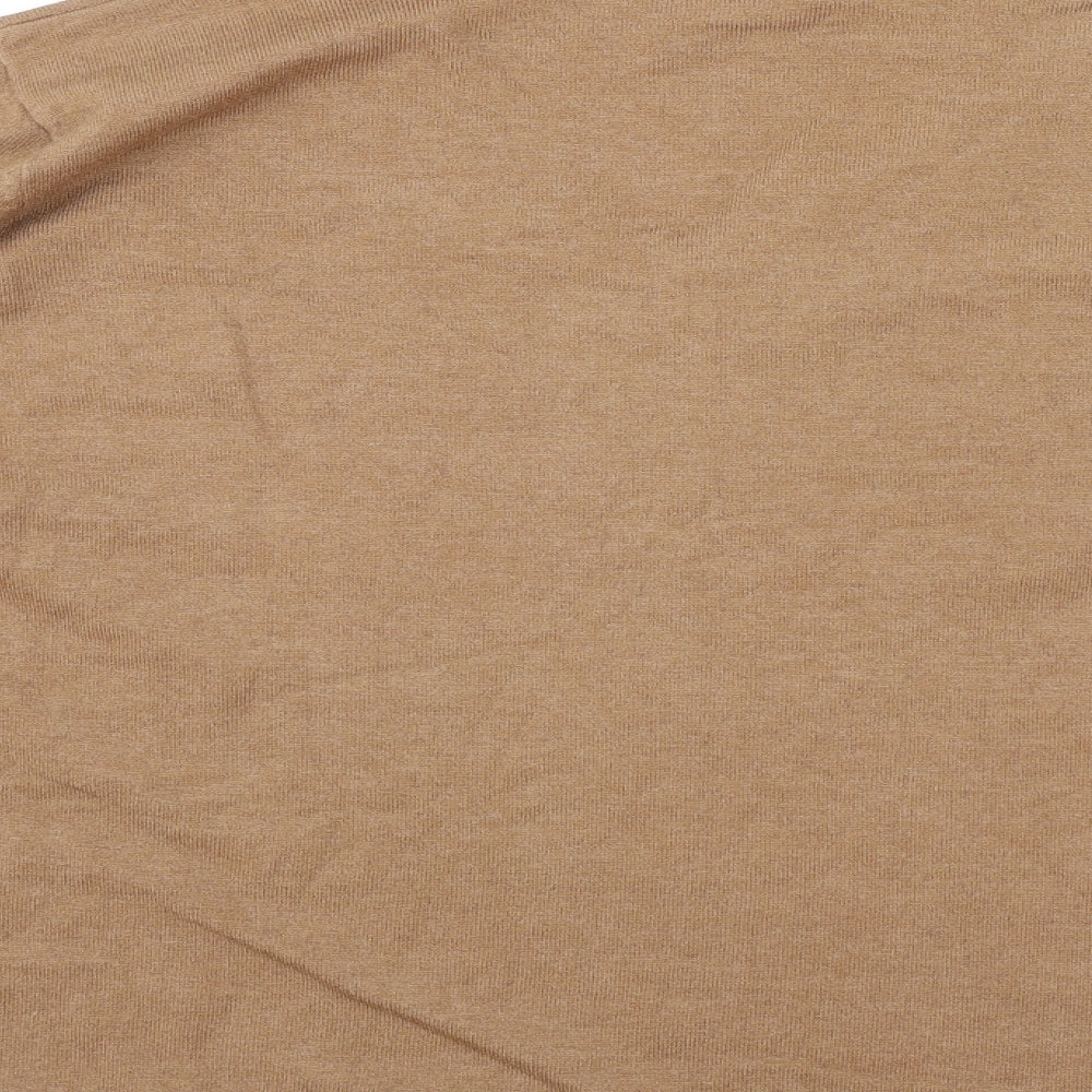 Primark Womens Brown V-Neck Polyester Pullover Jumper Size XL