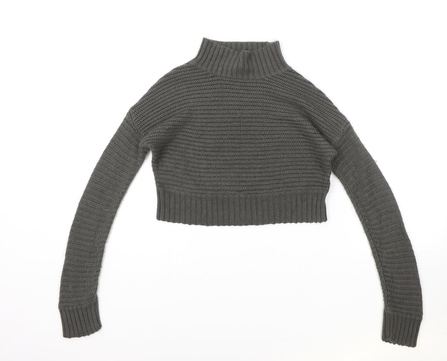 915 Generation Girls Green High Neck Acrylic Pullover Jumper Size 10-11 Years Pullover - Cropped