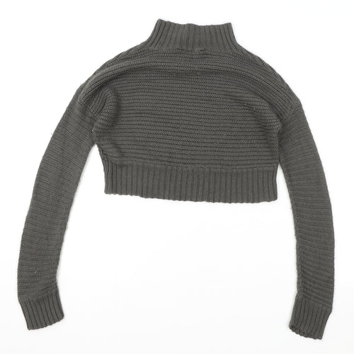 915 Generation Girls Green High Neck Acrylic Pullover Jumper Size 10-11 Years Pullover - Cropped