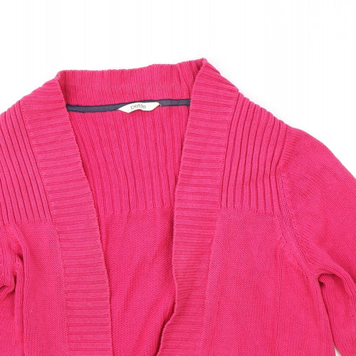 petite Womens Pink Round Neck 100% Cotton Cardigan Jumper Size 16