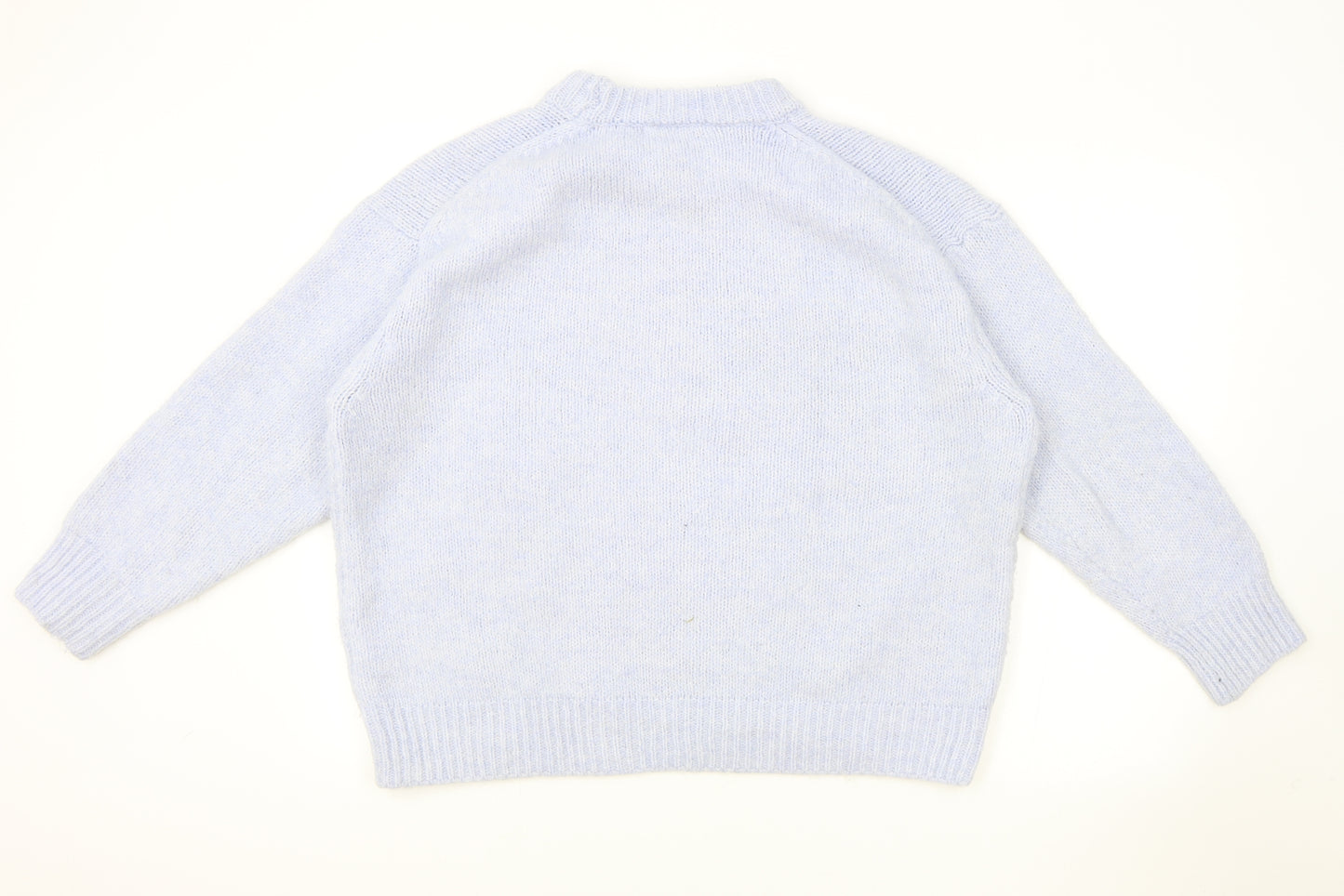 Zara Womens Blue Round Neck Polyester Pullover Jumper Size 16