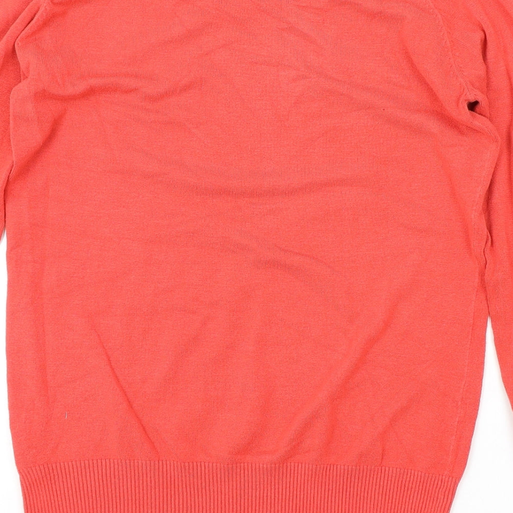 Clockhouse Womens Orange Boat Neck Polyester Pullover Jumper Size 2XL
