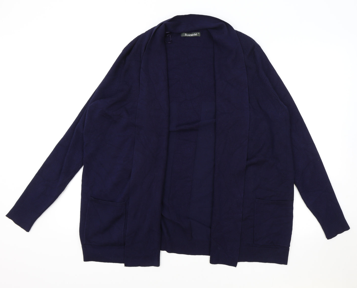 Bonmarché Womens Blue V-Neck Viscose Cardigan Jumper Size L