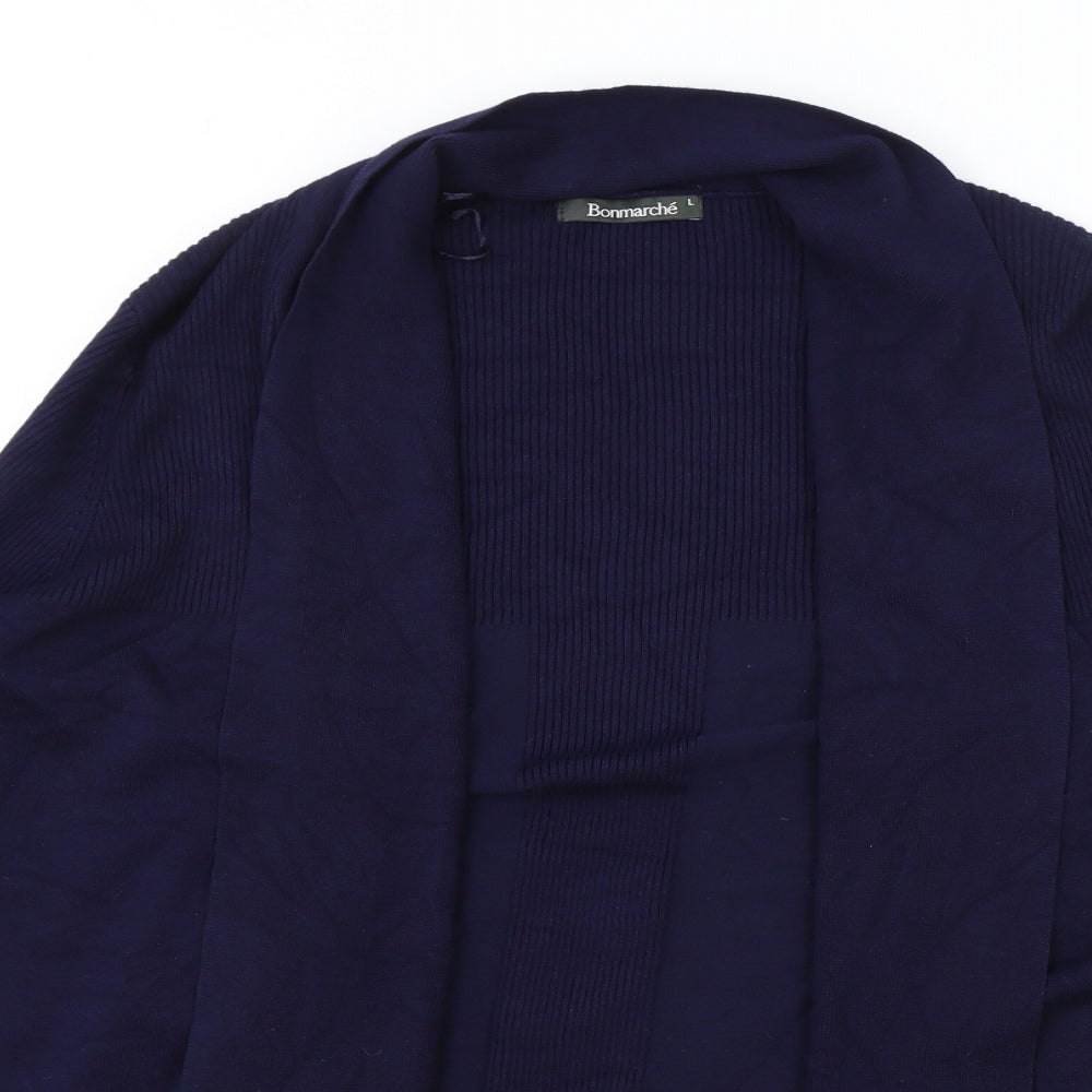 Bonmarché Womens Blue V-Neck Viscose Cardigan Jumper Size L