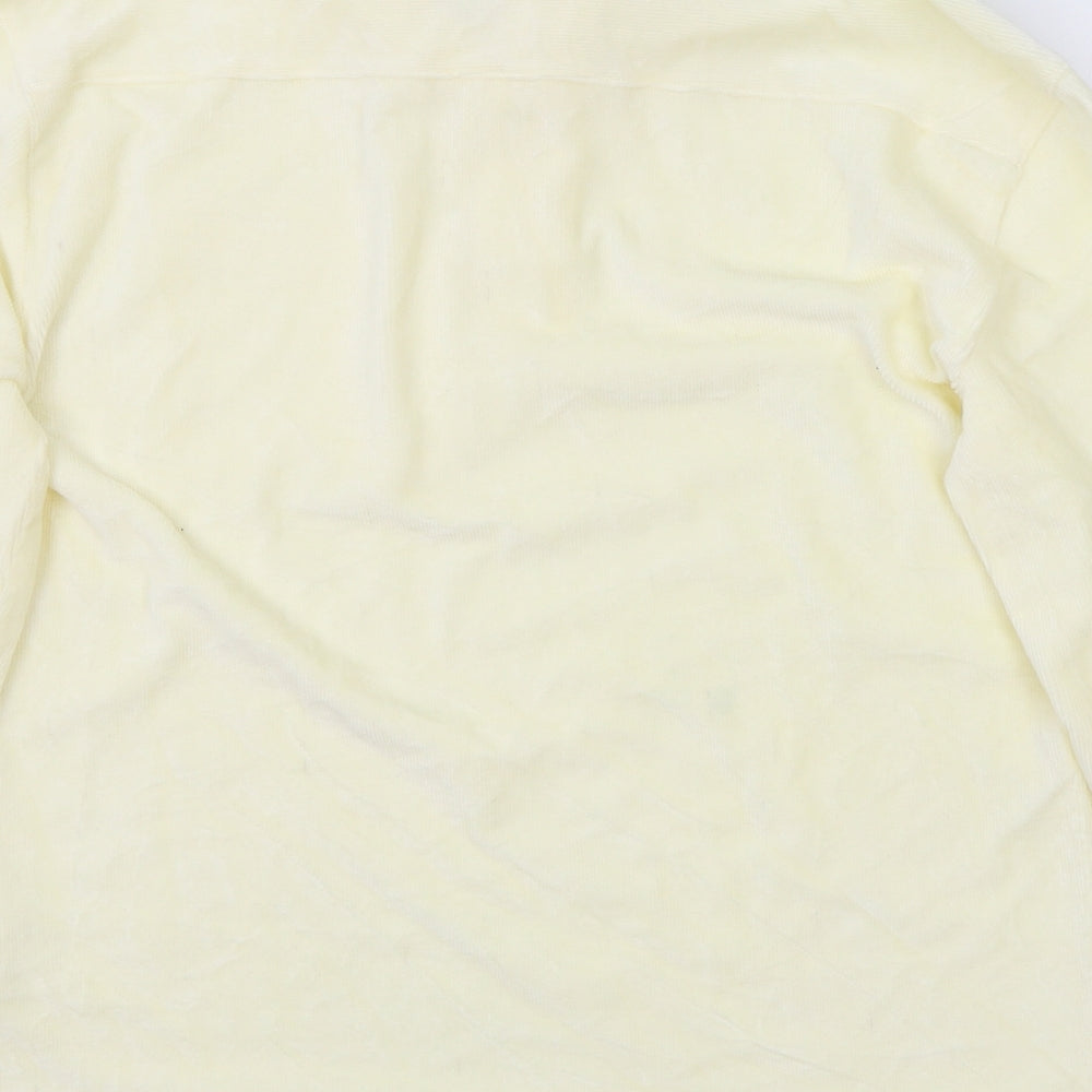 Zara Womens Ivory Cotton Basic Button-Up Size M Collared