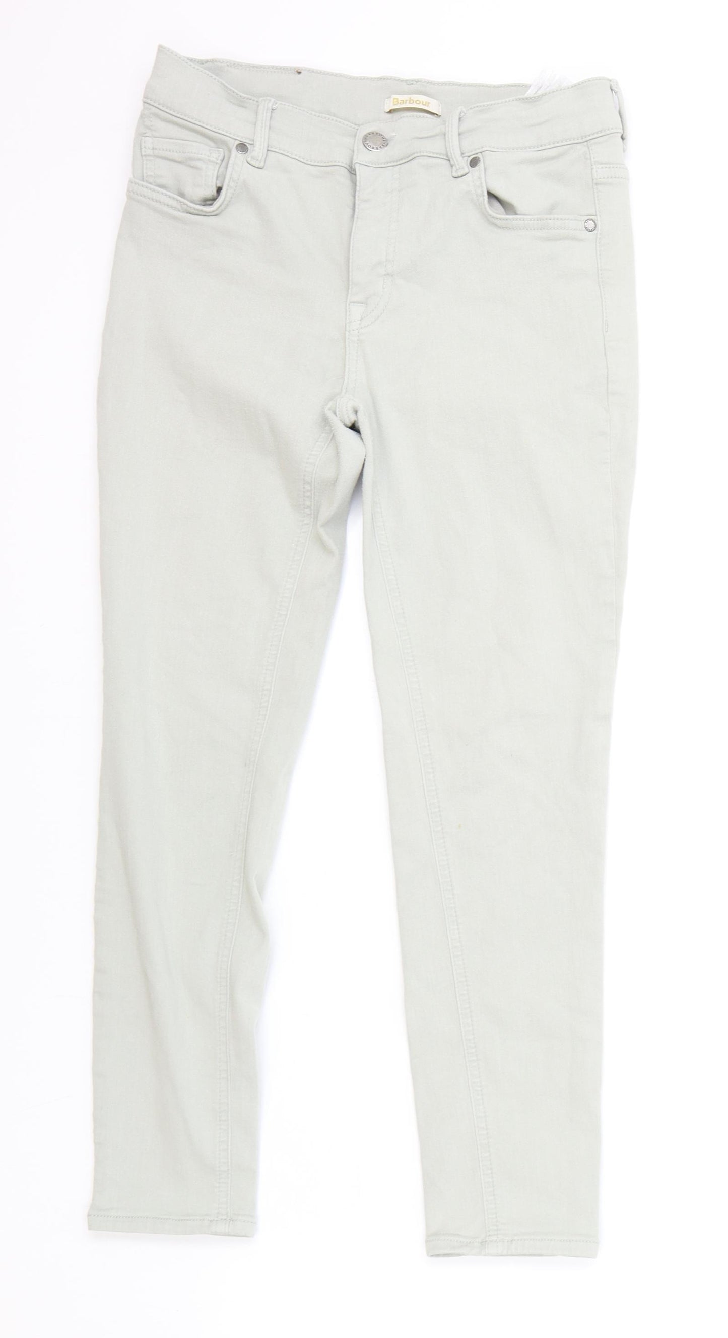 Barbour Womens Grey Cotton Skinny Jeans Size 26 in L24 in Regular Zip
