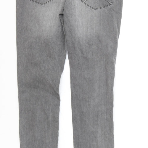 Littlewoods Womens Grey Cotton Skinny Jeans Size 10 L29 in Regular Zip
