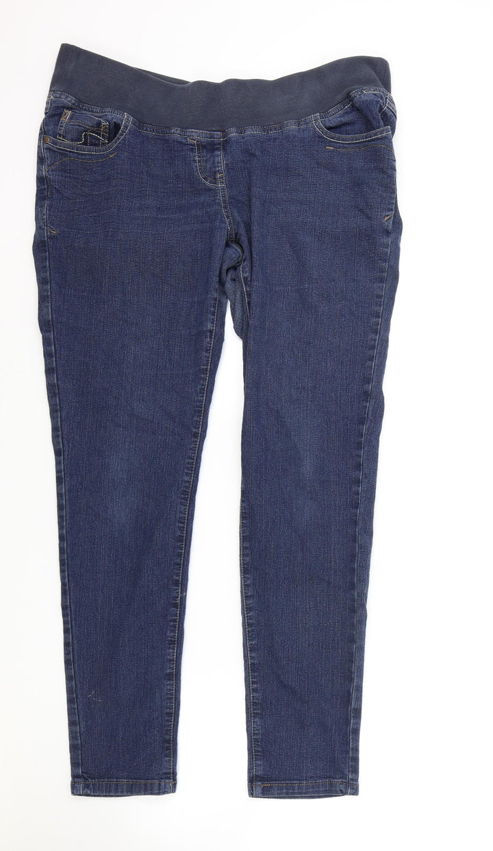 Marks and Spencer Womens Blue Cotton Skinny Jeans Size 38 in L31 in Regular