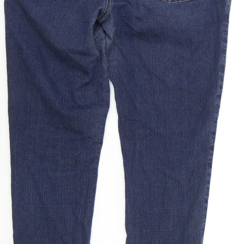 Marks and Spencer Womens Blue Cotton Skinny Jeans Size 38 in L31 in Regular