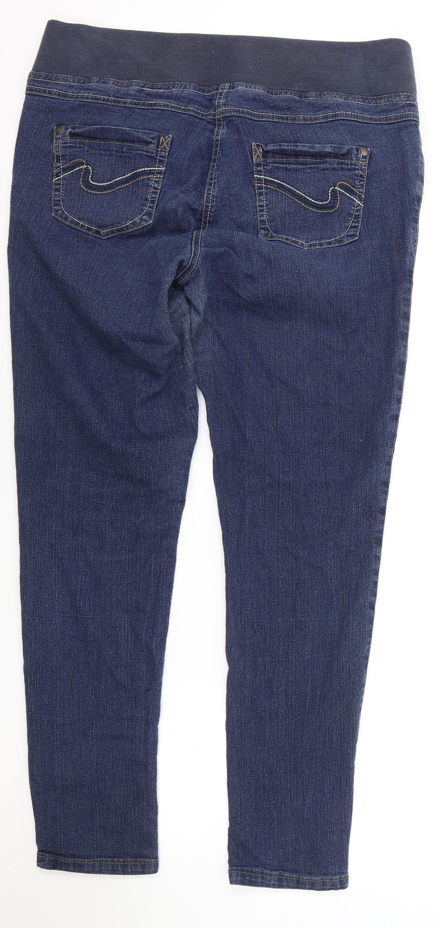 Marks and Spencer Womens Blue Cotton Skinny Jeans Size 38 in L31 in Regular