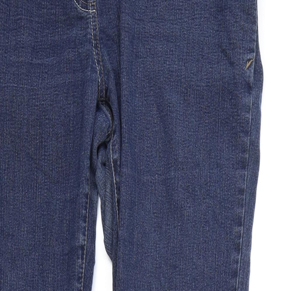 Marks and Spencer Womens Blue Cotton Skinny Jeans Size 38 in L31 in Regular
