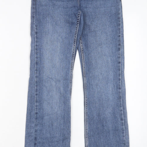 NEXT Womens Blue Cotton Bootcut Jeans Size 6 L31 in Regular Button