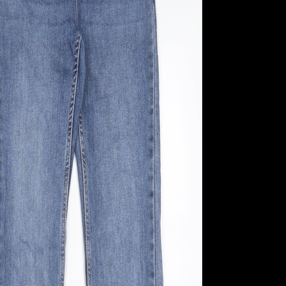 NEXT Womens Blue Cotton Bootcut Jeans Size 6 L31 in Regular Button