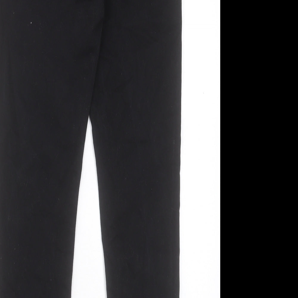 Topshop Mens Black Cotton Trousers Size 32 L28 in Regular Button - Short Leg