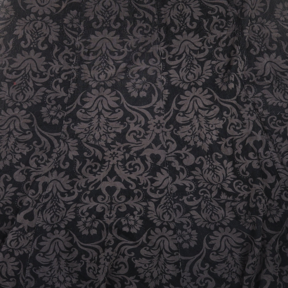 Per Una Womens Black Paisley Cotton A-Line Skirt Size 18 Zip