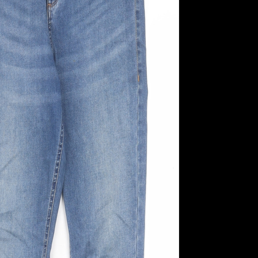 Marks and Spencer Womens Blue Cotton Skinny Jeans Size 14 L26 in Regular Button