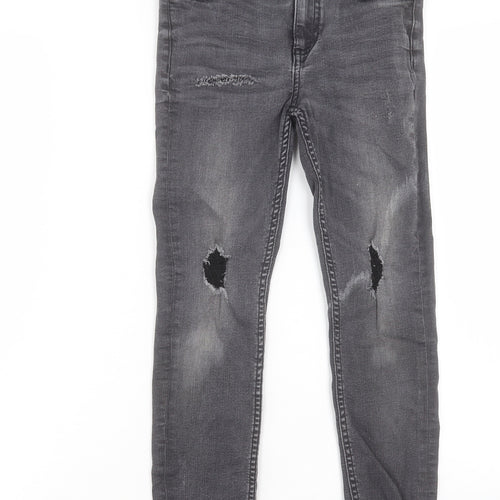 River Island Boys Black Cotton Skinny Jeans Size 9 Months Regular Button