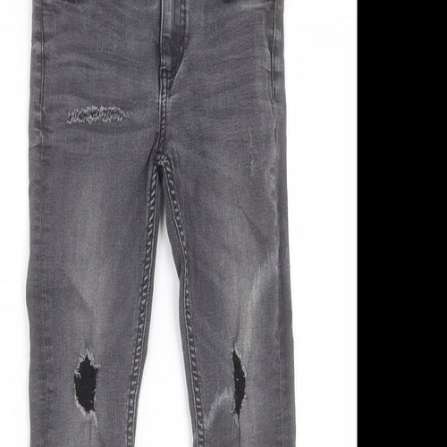 River Island Boys Black Cotton Skinny Jeans Size 9 Months Regular Button