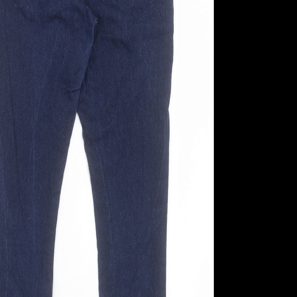 Boohoo Womens Blue Cotton Skinny Jeans Size 14 L29 in Regular Button