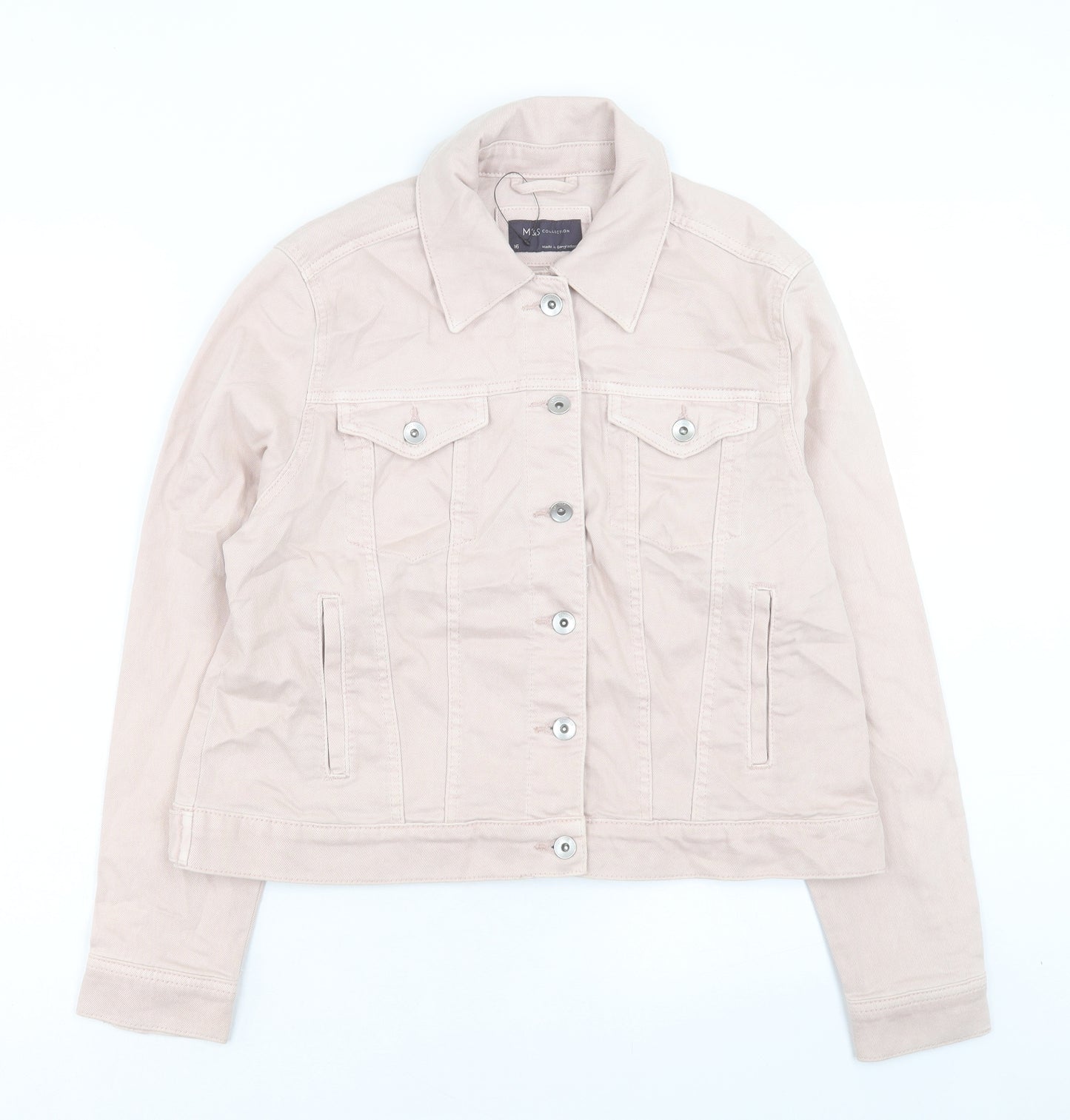 Marks and Spencer Womens Pink Jacket Size 16 Button