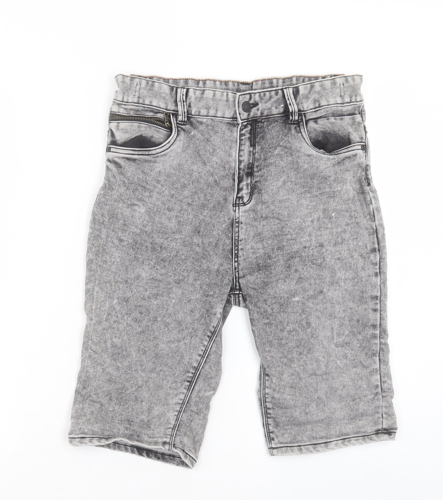 TU Boys Black Cotton Bermuda Shorts Size 13 Years Regular Buckle