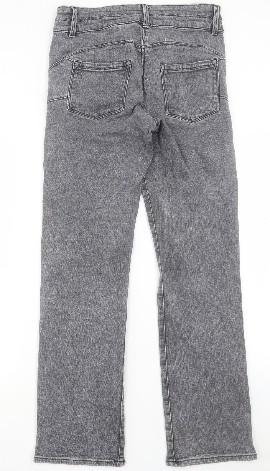 NEXT Womens Black Cotton Bootcut Jeans Size 12 L30 in Regular Button - Lift Slim & Shape