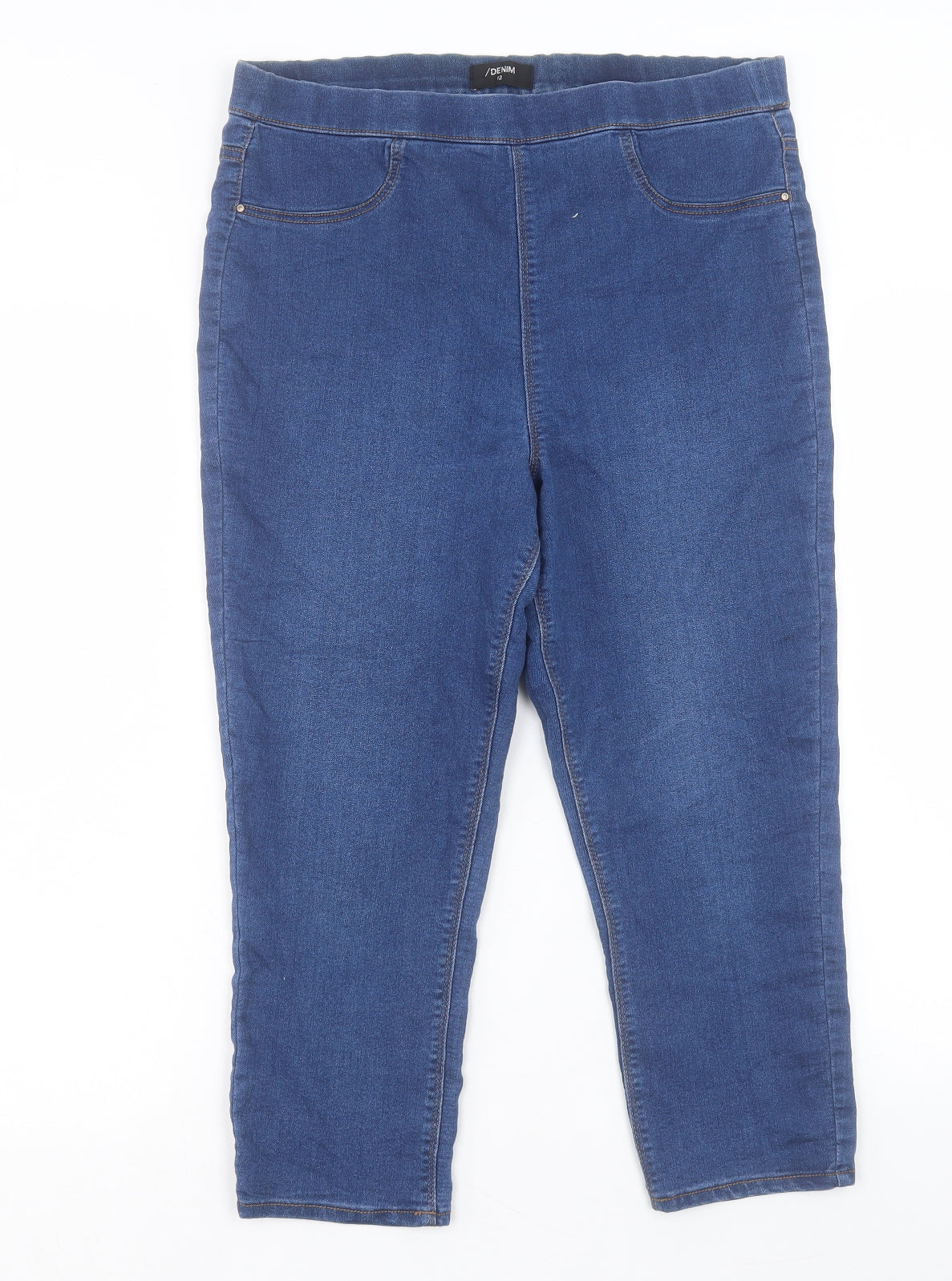 Matalan Womens Blue Cotton Cropped Jeans Size 12 L20 in Regular
