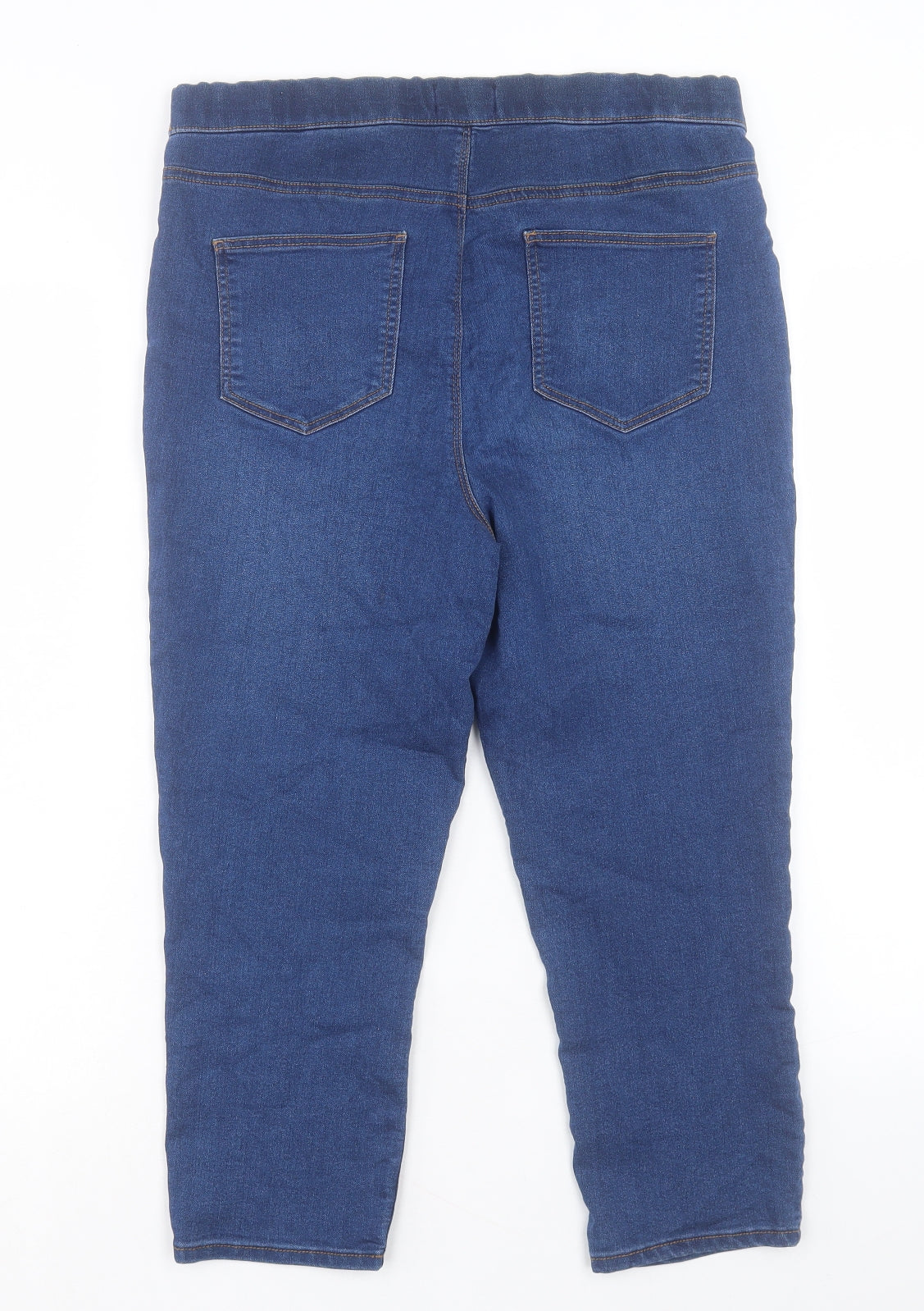 Matalan Womens Blue Cotton Cropped Jeans Size 12 L20 in Regular