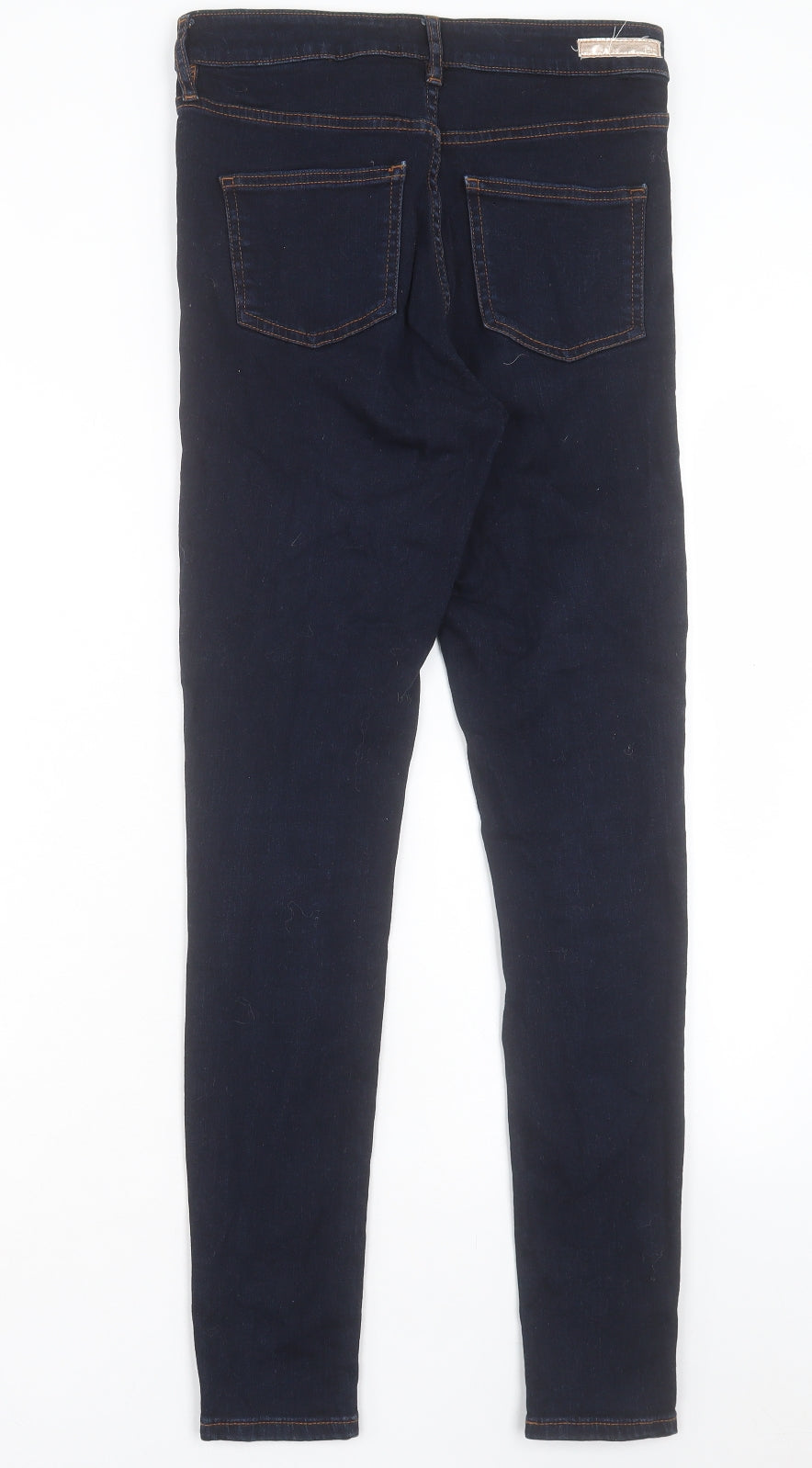 F&F Womens Blue Cotton Skinny Jeans Size 8 L29 in Regular Button