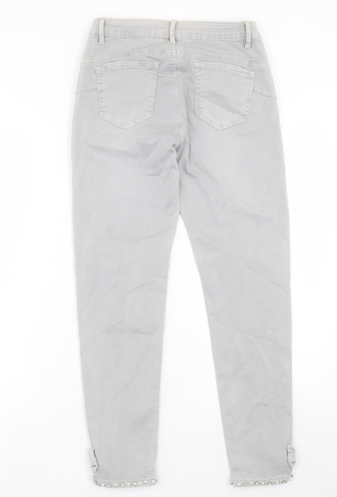 Zac & Zoe Womens Grey Cotton Skinny Jeans Size M L26 in Regular Button