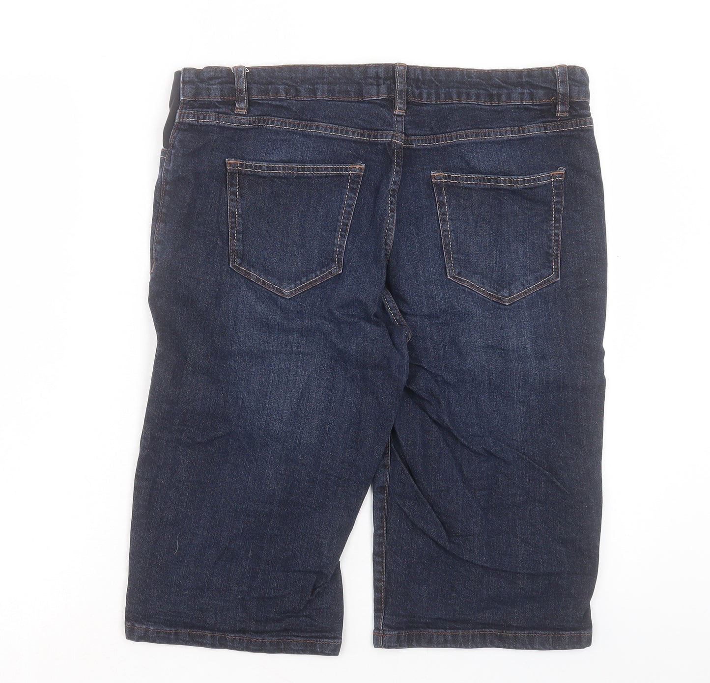 NEXT Womens Blue Cotton Bermuda Shorts Size 12 L14 in Regular Button