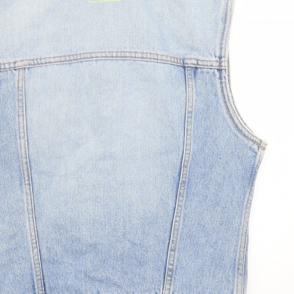 DKNY Womens Blue Gilet Jacket Size XS Button